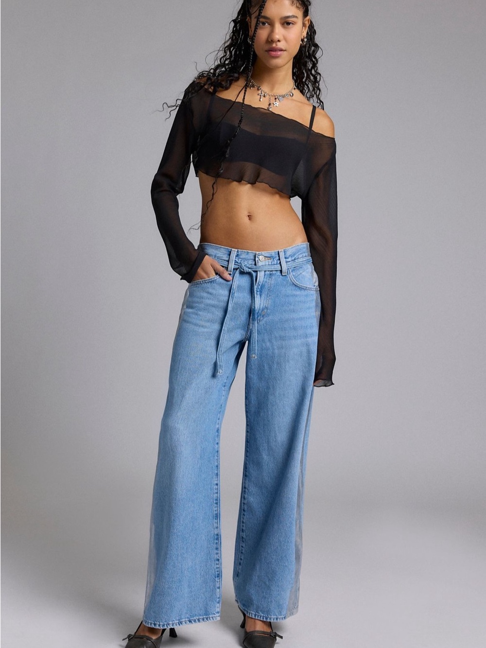 Levi's XL Straight Wide Leg Jeans with Tie Waist